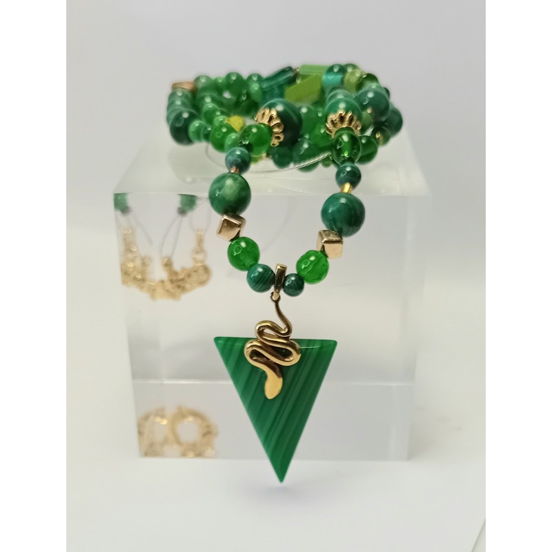 Collier vert Ambre