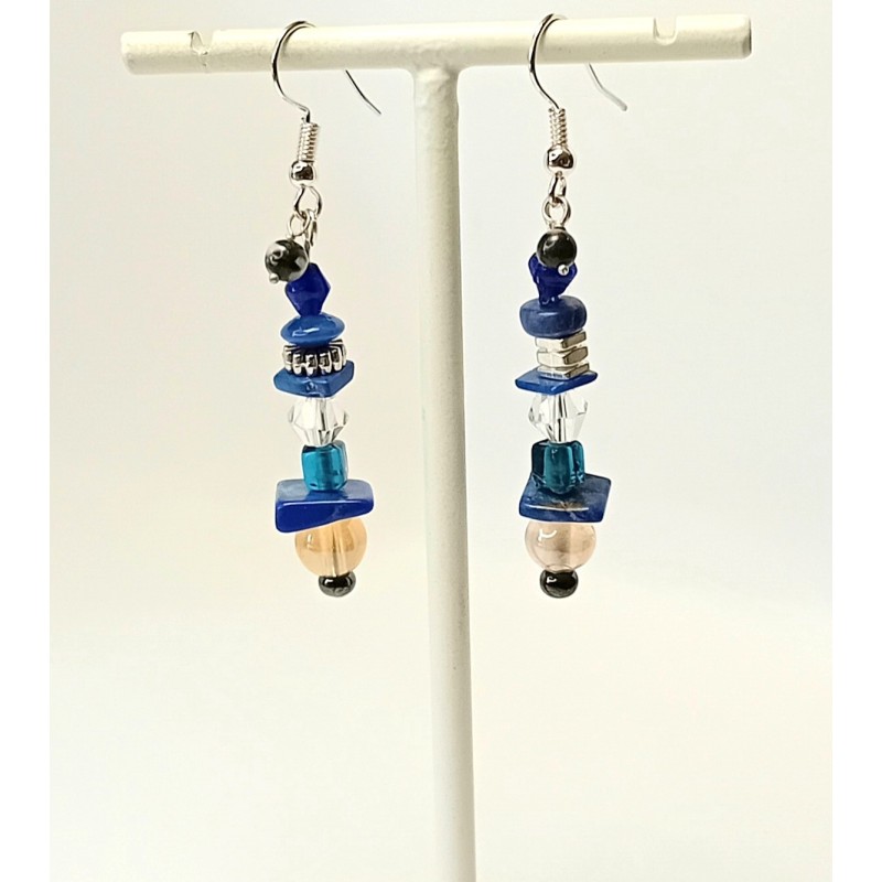 Boucles d'oreilles bleues Gwendoline