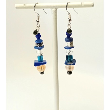 Boucles d'oreilles bleues Gwendoline