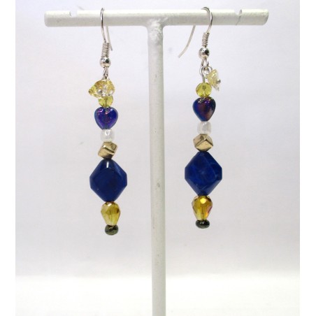 Boucles d'oreilles bleues  Salomé