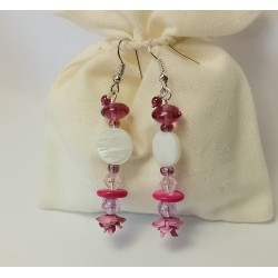 Boucles d'oreilles roses ThaÏs