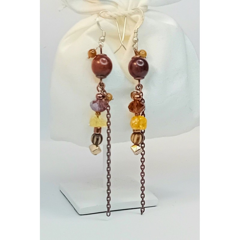 Boucles d'oreilles marron Appolonia