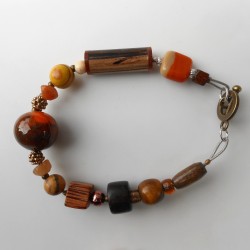 Bracelet brun Lilou et sa perle de céramique