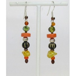 Boucles d'oreilles jaunes et oranges Eugénie