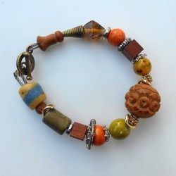Bracelet brun et orange Geneviève