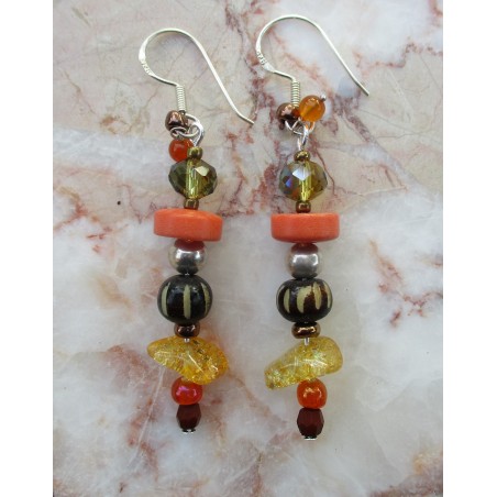 Boucles d'oreilles jaunes et oranges Eugénie