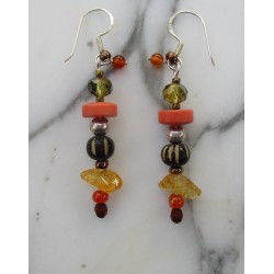 Boucles d'oreilles jaunes et oranges Eugénie