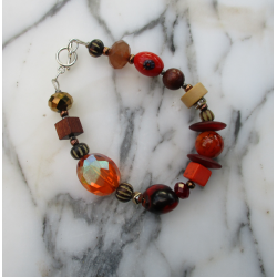 Bracelet rouge et orange Véra