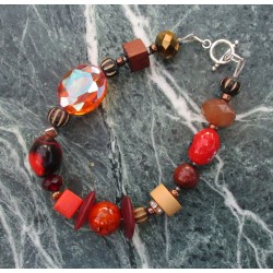 Bracelet rouge et orange Véra