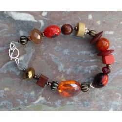 Bracelet rouge et orange Véra