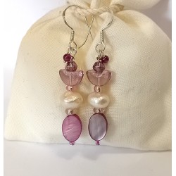 Boucles d'oreilles roses Amanda