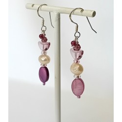 Boucles d'oreilles roses Amanda