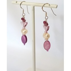 Boucles d'oreilles roses Amanda