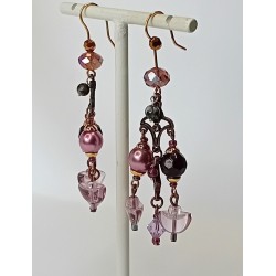 Boucles d'oreilles roses Tiphaine