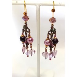 Boucles d'oreilles roses Tiphaine