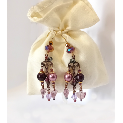 Boucles d'oreilles roses Tiphaine