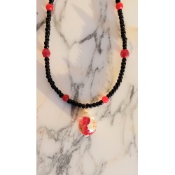 Collier rouge et noir Olga