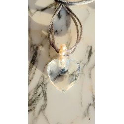 Pendentif-coeur blanc Louane