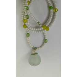 Collier vert et blanc Dina