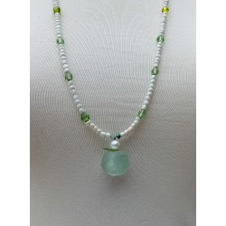 Collier vert et blanc Dina