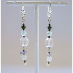 Boucles d'oreilles Olivia noires et blanches