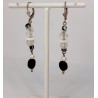 Boucles d'oreilles Myrtille noires et blanches