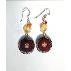 Boucles d'oreilles marron Clélia
