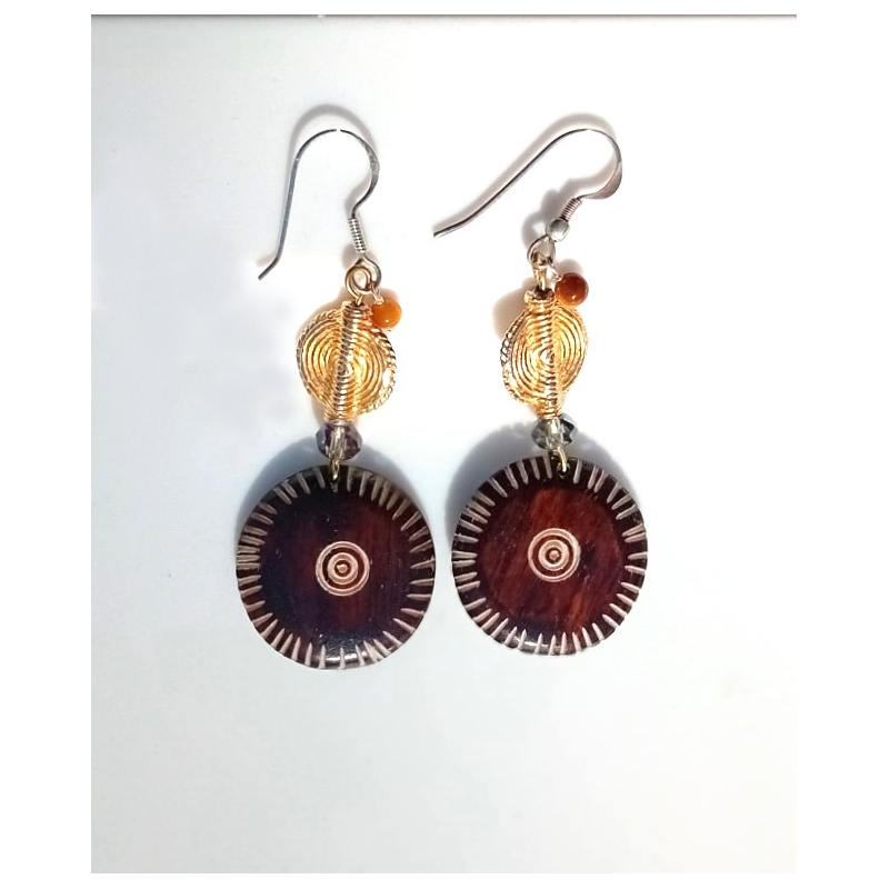 Boucles d'oreilles marron Clélia