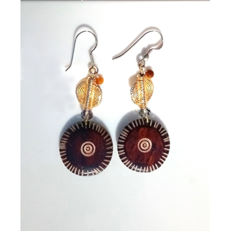 Boucles d'oreilles marron Clélia