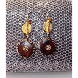 Boucles d'oreilles marron Clélia