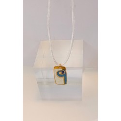 Pendentif blanc et bleu Marjorie