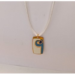Pendentif blanc et bleu Marjorie
