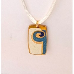 Pendentif blanc et bleu Marjorie