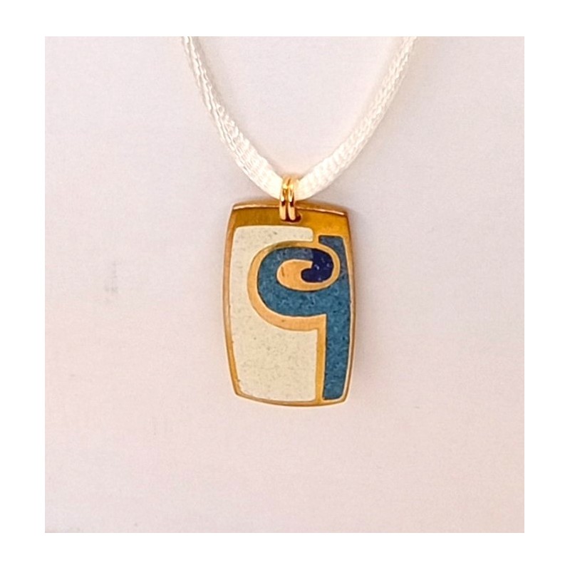 Pendentif blanc et bleu Marjorie Pendentif blanc et bleu Marjorie