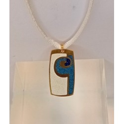 Pendentif blanc et bleu Marjorie