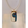 Pendentif blanc et bleu Marjorie