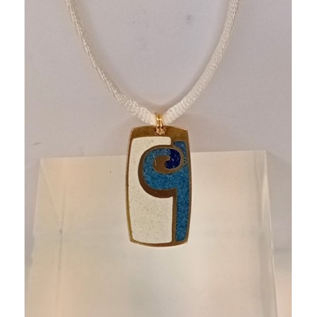 Pendentif blanc et bleu Marjorie