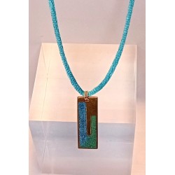 Pendentif émaillé bleu Ariane