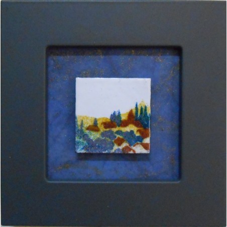 Tableau Village Bleu Etoilé