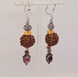 Boucles d'oreilles marron Mylène