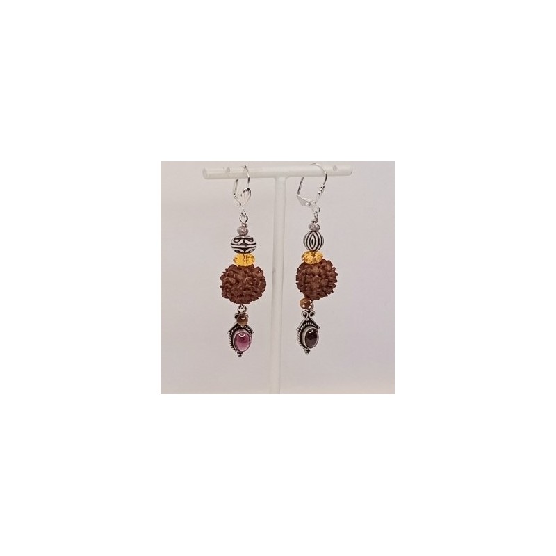 Boucles d'oreilles marron Mylène