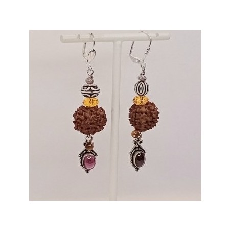 Boucles d'oreilles marron Mylène