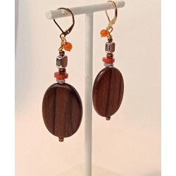 Boucles d'oreilles marron Camille