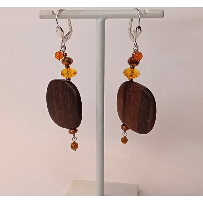 Boucles d'oreilles marron Delphine
