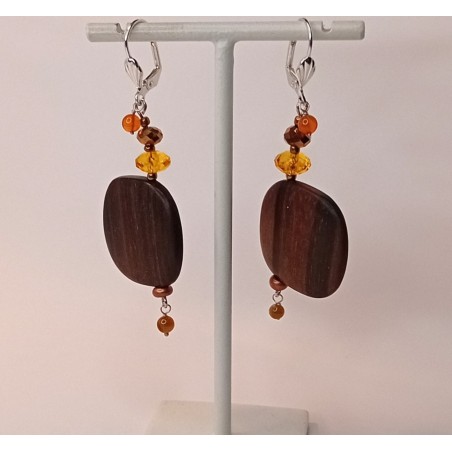 Boucles d'oreilles marron Delphine