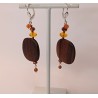Boucles d'oreilles marron Delphine
