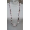 Collier rose Myrtille, ses perles ovales de quartz rose