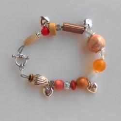 Bracelet rose et orange Alix