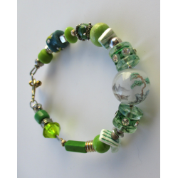 Bracelet Valérie vert et sa perle-paysage
